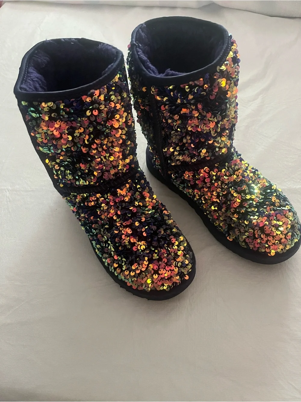 UGG Sequined Mid-Calf Boots in Iridescent Multi